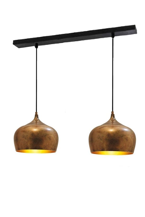 Ikili Cogens Bakır Rengi Avize Retro Toplantı Yemek Oadsı Masaüstü Mutfak Kuaför Kafe Salon - 7
