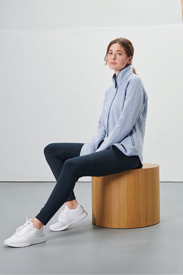 جوارب نسائية طويلة سادة، لون أزرق داكن - 1