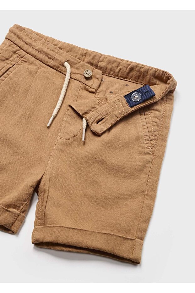 Erkek Bebek Keten Şort Bermuda - 3