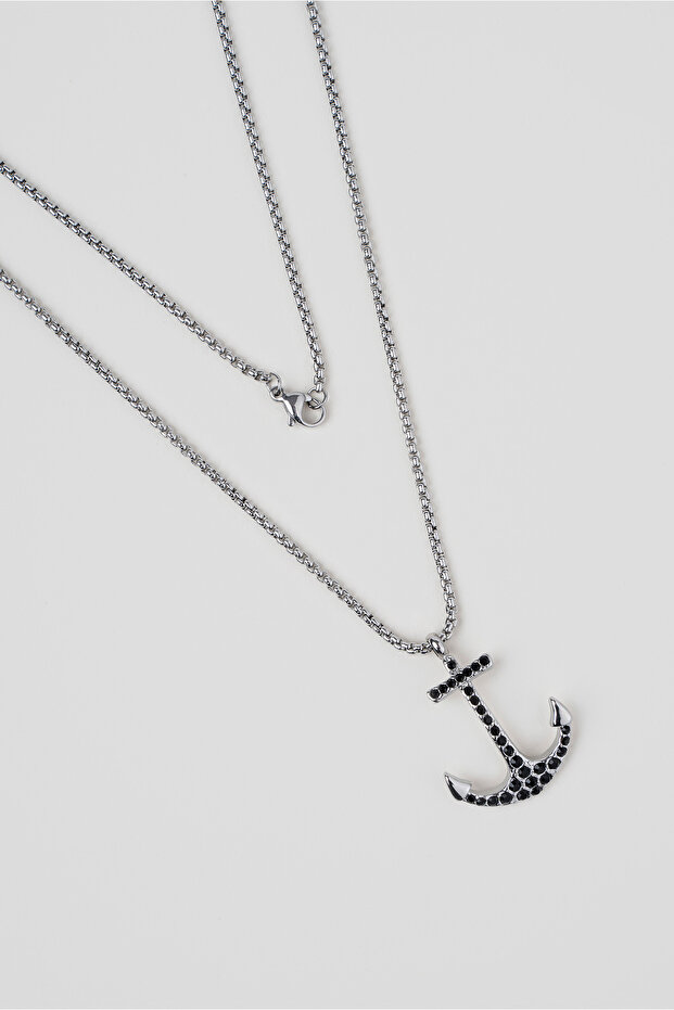 Çapa Figürlü Çelik 60 Cm Erkek Kolye - 1