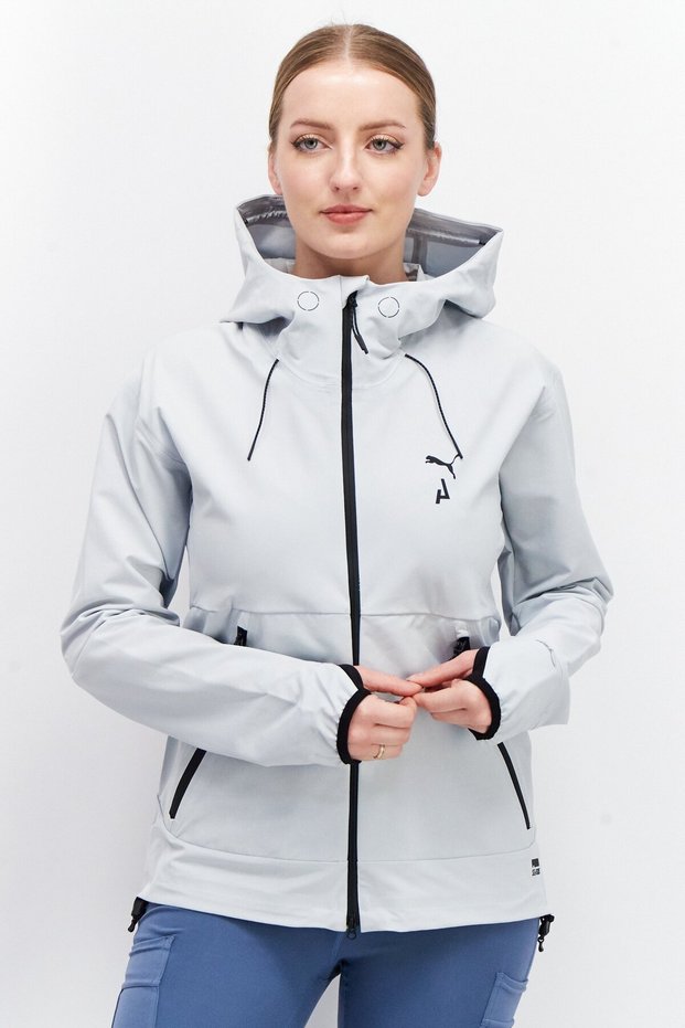 Women Sportswear Fit Hooded Long Sleeve Training Sweatshirts, Platinum Grey