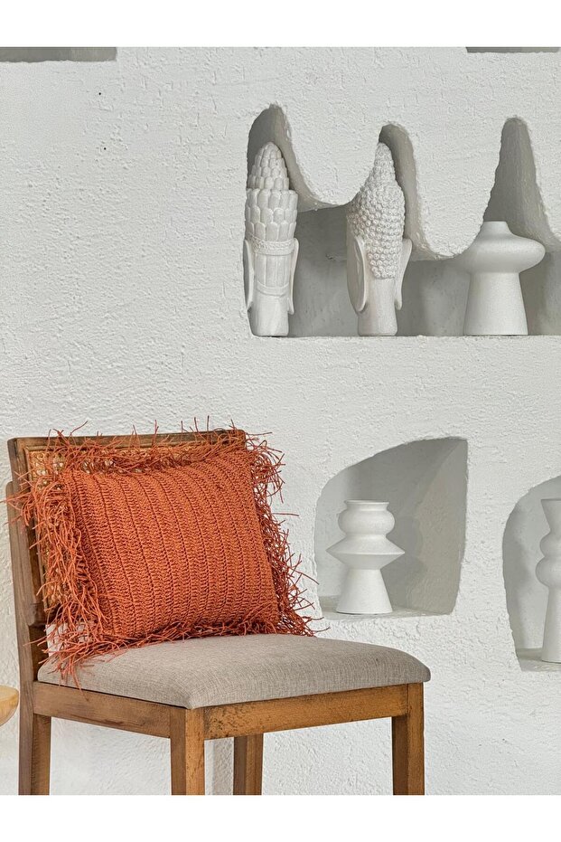 Tile Paper String Decorative Throw Pillow Square (Double Sided Braid) - 1