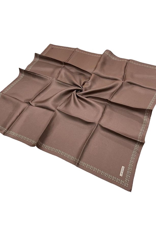 İpek Eşarp 2025 Kış - 9260-34 Kahve Twill - 1