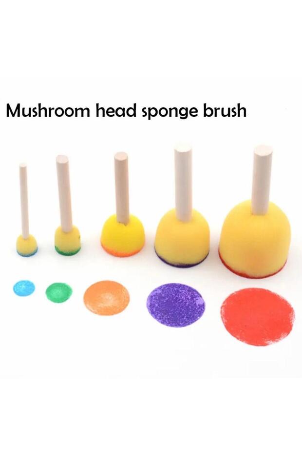 5 parça baskı ponpon sünger seti - 3