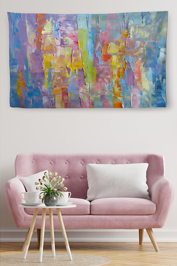 Wall Cloth Abstract Oil Painting Looking Quality Canvas Wall Tapestry-4013