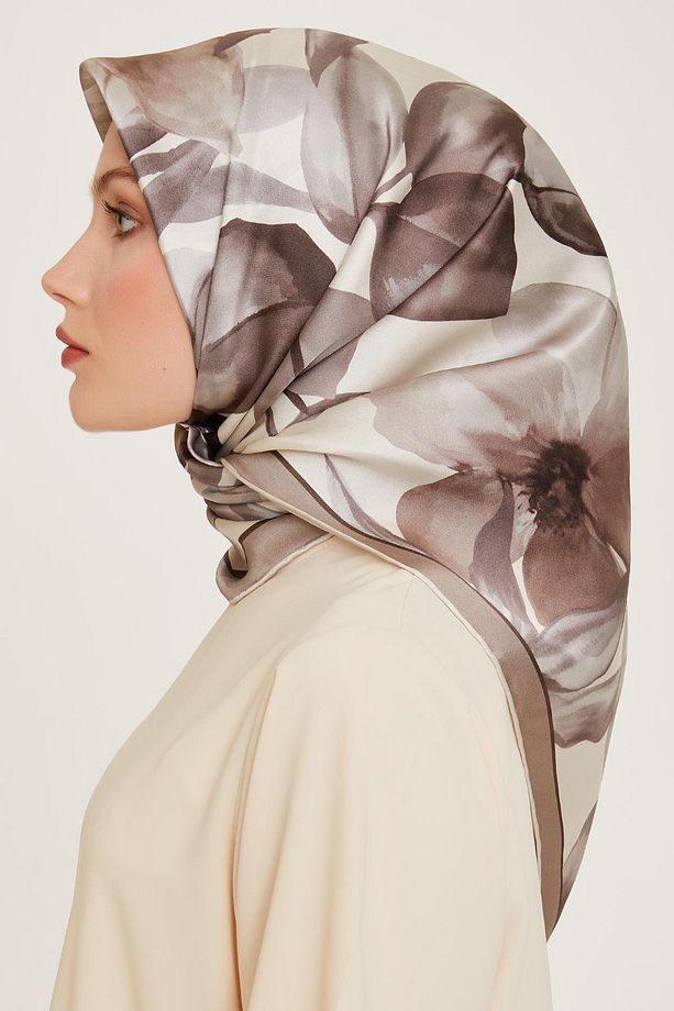 İpek Eşarp 2025 Kış - 9205-33 Ekru Twill - 2