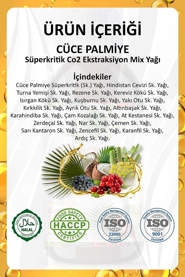 Cüce Palmiye Süperkritik Yağı 100 ml (SAW PALMETTO SUPERCRİTİCAL MİX OİL) - 3