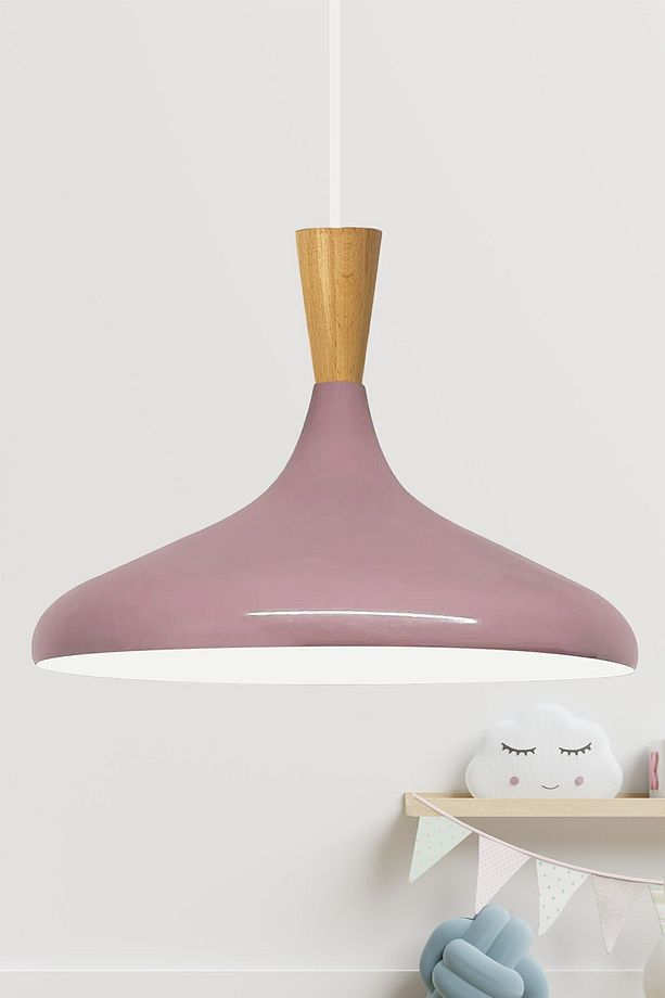Champion Lila Ahşap Huni Tekli Avize Sarkıt Salon Mutfak Cafe Butik Lamba Aydınlatma Avizeler - 1