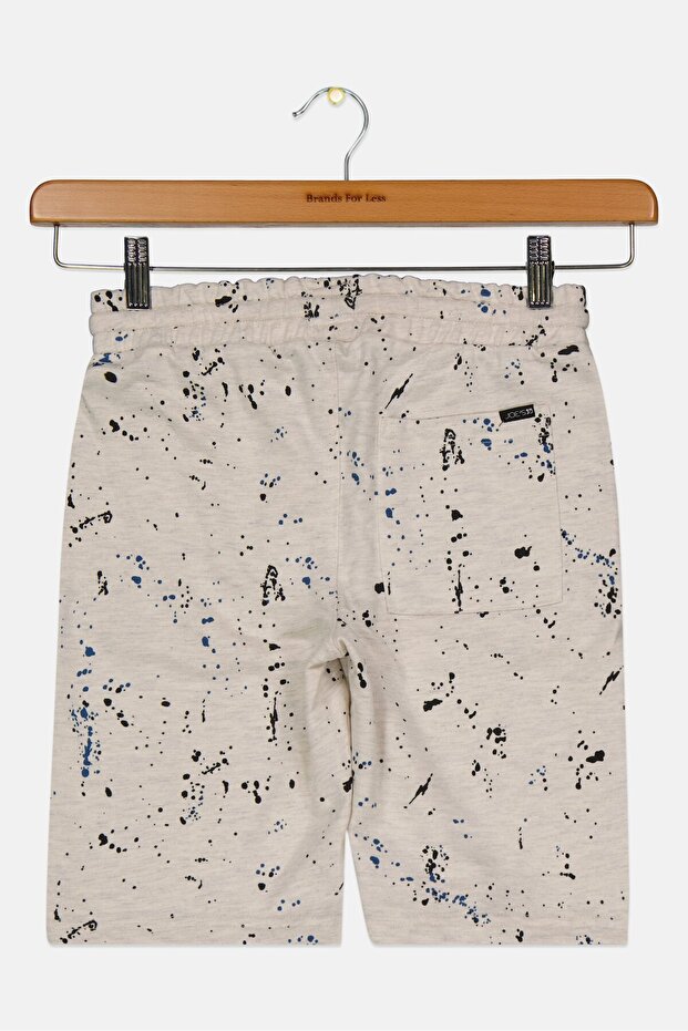 شورت أساسي بقصّة Slim Fit برباط سحب للأولاد الصغار، مجموعة بيج - 2