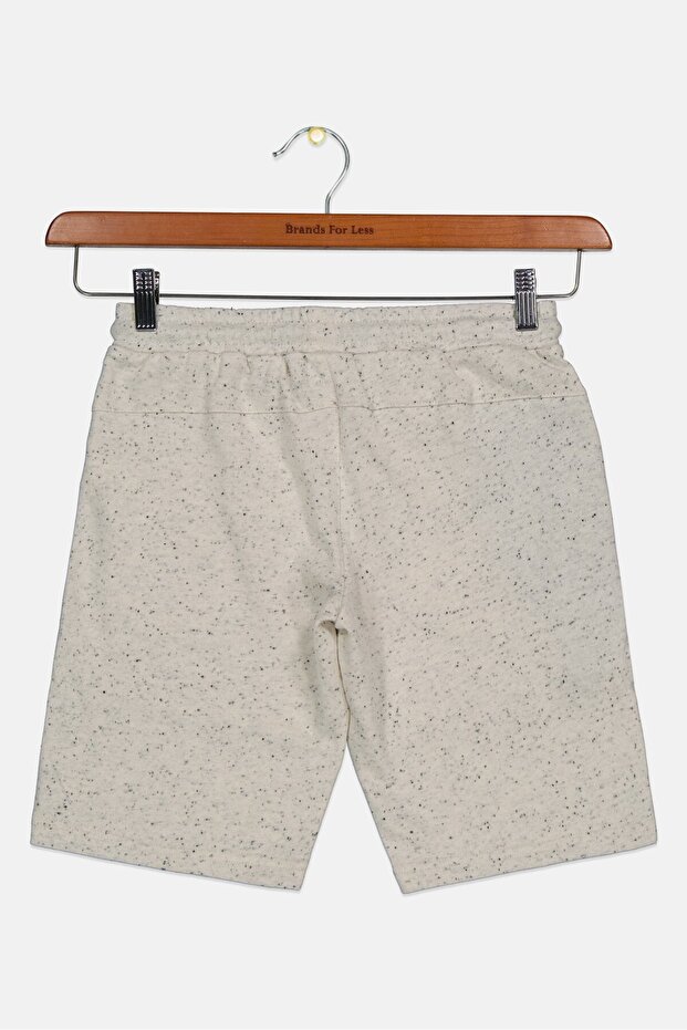 شورت أساسي بنمط رباط للأولاد الصغار، كريمي - 2
