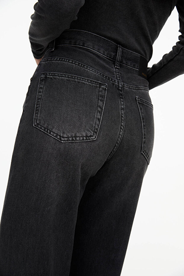 Yüksek bel straight fit jean - 5