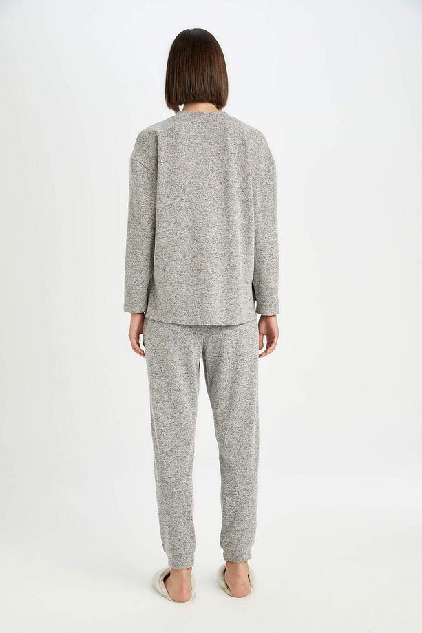 DFM - Fall in Love Regular Fit Uzun Kollu V Yaka Pijama Takımı - 1