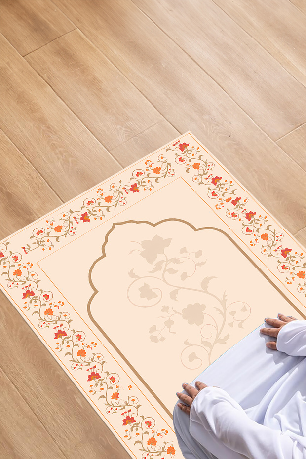 Digital Printed Non-Slip Base Washable Gift Dowry Prayer Mat Prayer Rug
