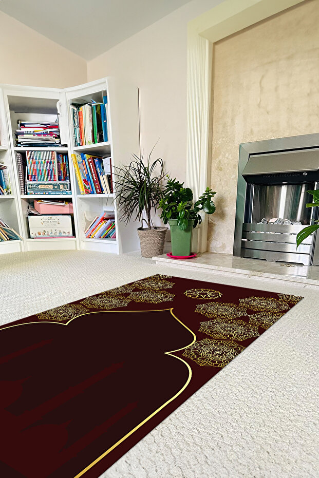 Digital Printed Non-Slip Base Washable Gift Dowry Prayer Mat Prayer Rug