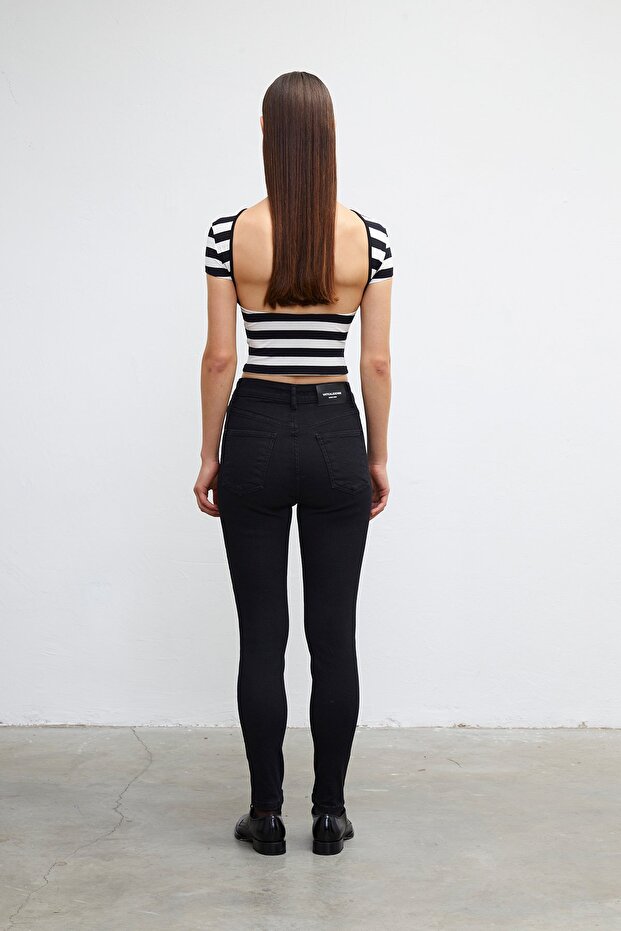 Ριγέ εξώπλατη μπλούζα - 3