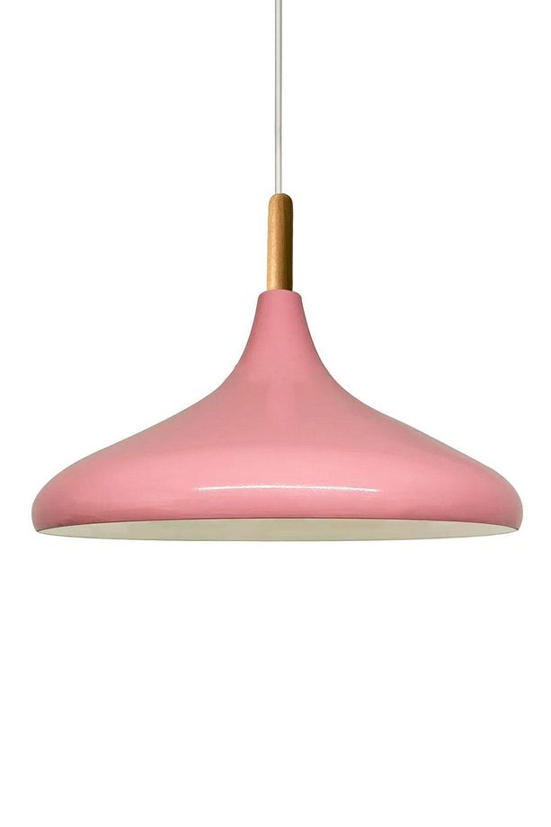 Pembe Champion Ahşap Tekli Avize Sarkıt Salon Mutfak Cafe Butik Lamba Aydınlatma Avizeler - 6