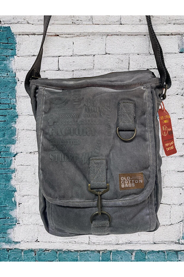 Vintage Casual Quality Unisex Stonewashed Fabric School Travel Messenger Bag 27X33Cm