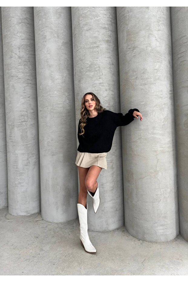 Balon Kol Triko Oversize Kazak - 7