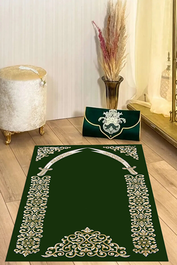Digital Printed Non-Slip Base Washable Gift Dowry Prayer Mat Prayer Rug