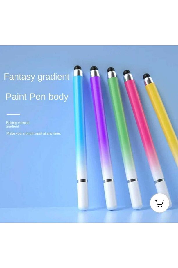 Stylus Pen Dokunmatik Tablet Kalemi iOS Android Windows Uyumlu Renk Geçişli 2in1  Tablet Kalemi - 5