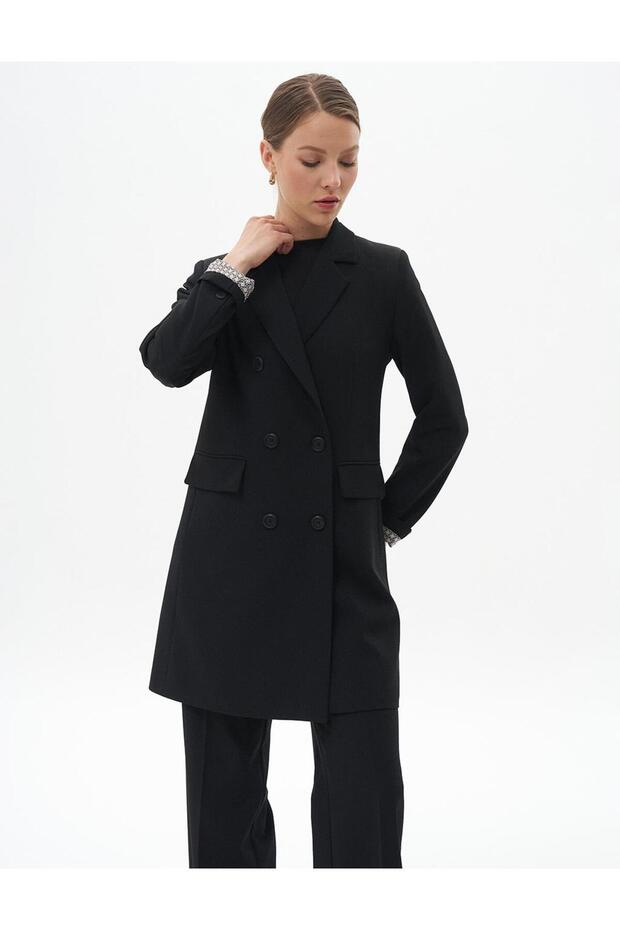 Basic Blazer Ceket Siyah - 6