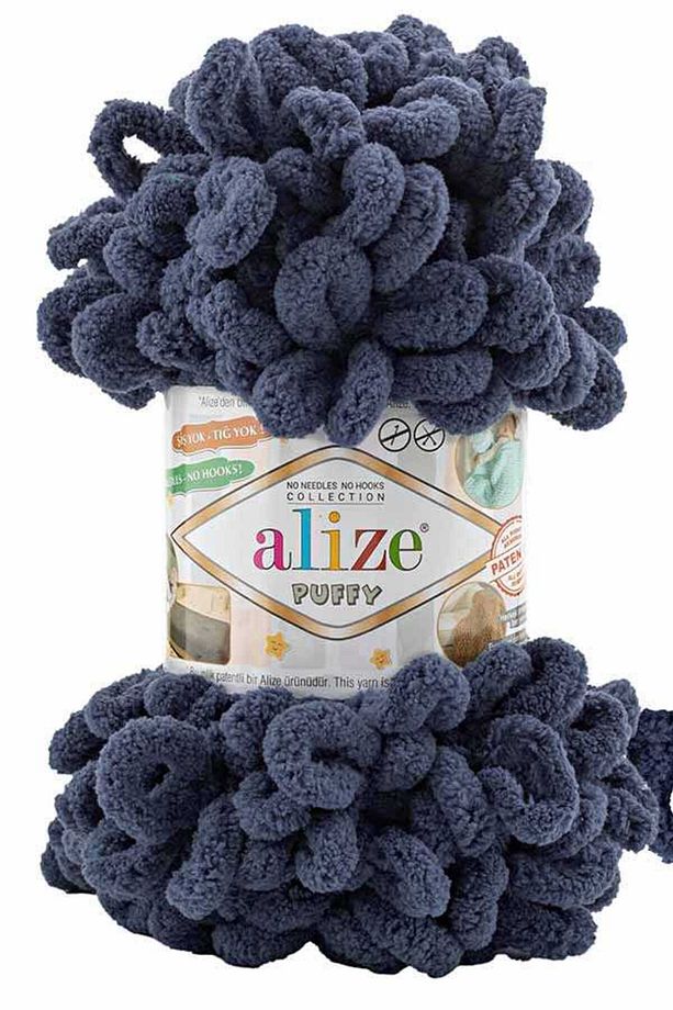 Puffy El Örgü İpliği Tekli - 900 lacivert - 100Gr. 9 Mt. Parmak Örgü İpi - 1