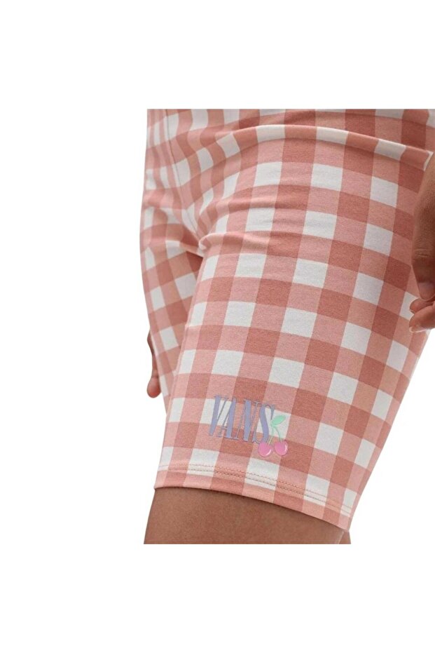 Mixed Up Gingham Pembe Şort Tayt - 3