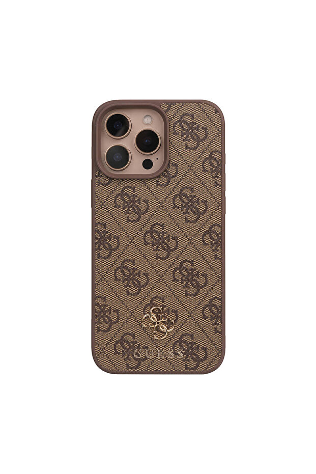 iPhone 16 Pro Max Compatible Case with Magsafe Feature Guess Licensed Small 4g Classic Brown - 2