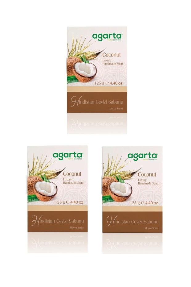 Natural Coconut Soap 125 Gr X 3 Pieces