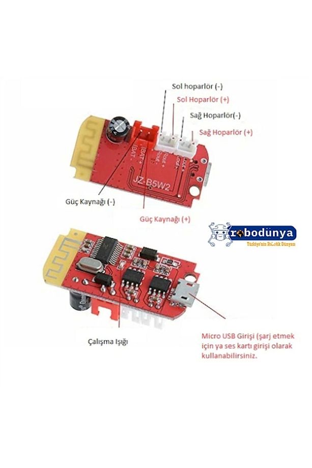 Ct14 Bluetooth Amfi Devresi 5v 2x5w Şarj Edilebilir Amfi Modülü - 5