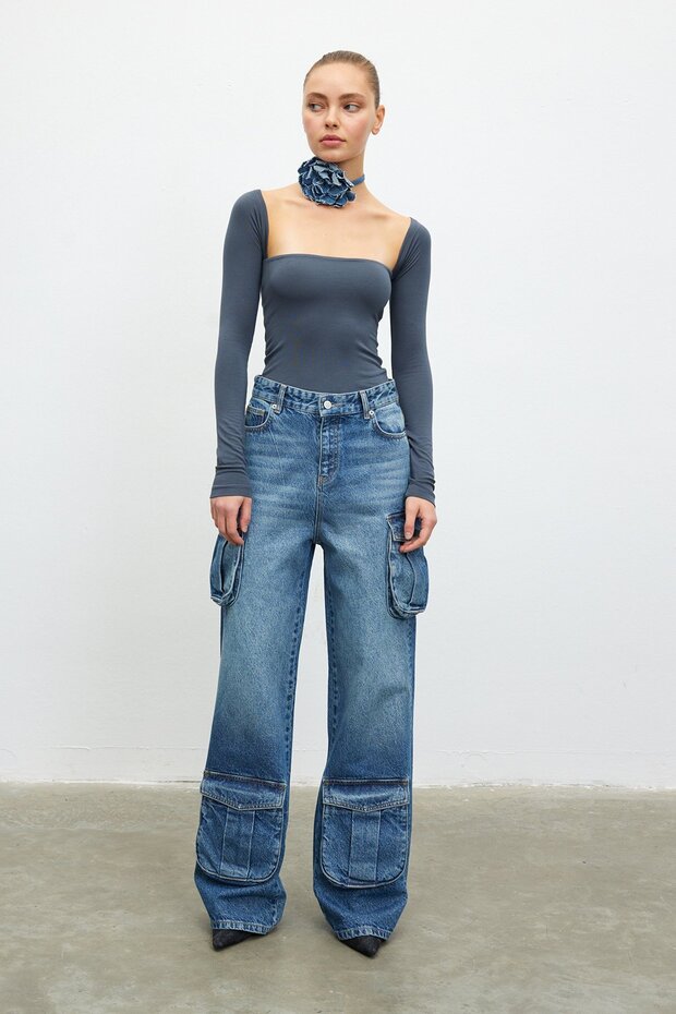 High waist cargo jeans - Premium collection