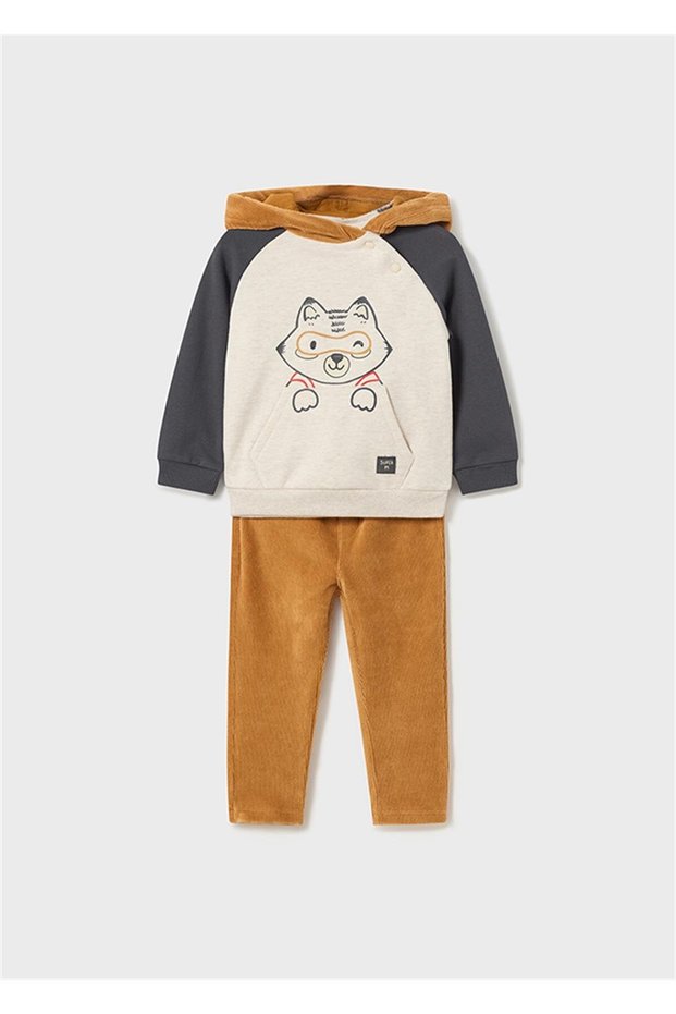 Baby Boy Velvet Trousers and Swatshirt Set 2696