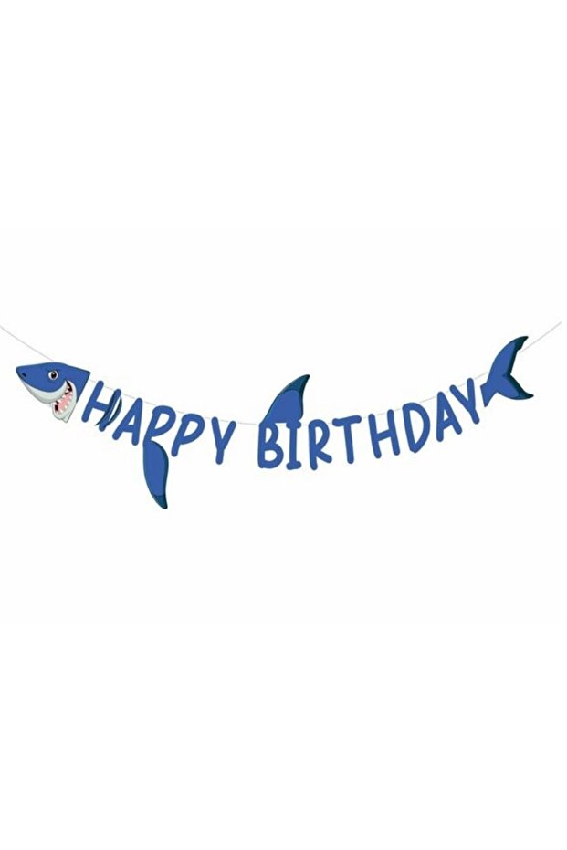 Shark Theme 3D Happy Birthday Letter Banner