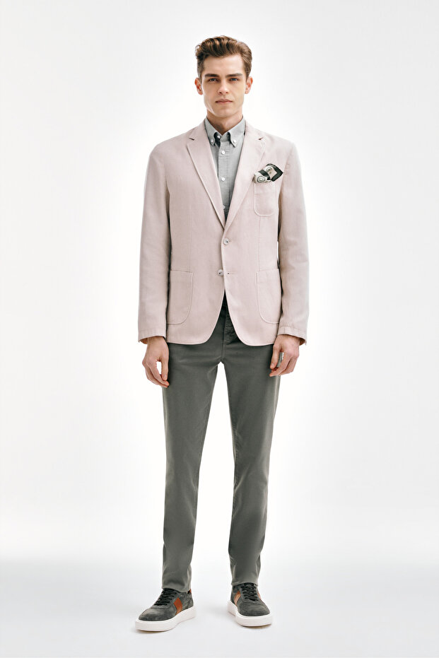 EKRU DÜĞMELİ CEKET - 5