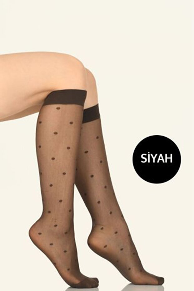 Polka Dot Patterned Knee Socks 3-Pack - 1