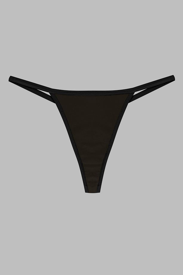 Kadın, Thong String, 3'lü, Pudra, Pembe, Siyah - 6