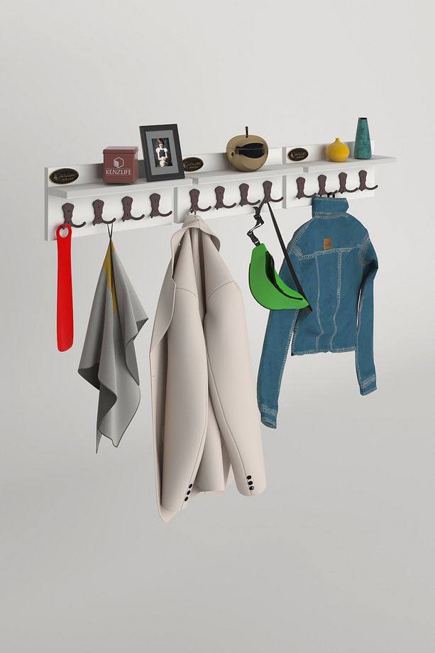 Elbise Askılığı Karayemiş3 Byz 26*114*12 Vestiyer Portmanto Askı Askılık 12 Adet Askı - 3