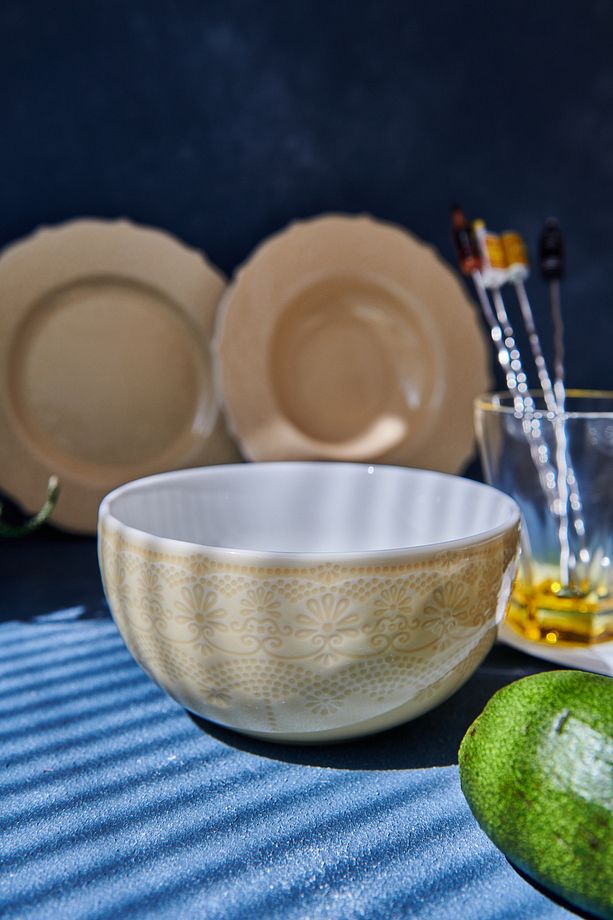 Dantel Koleksiyon Çorba Kasesi, 14cm. Sarı 2 Li Set Olarak Satılmaktadır - 8