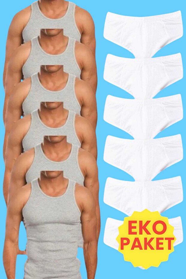 Men's Cotton 6 Athlete 6 Slip Panties Set