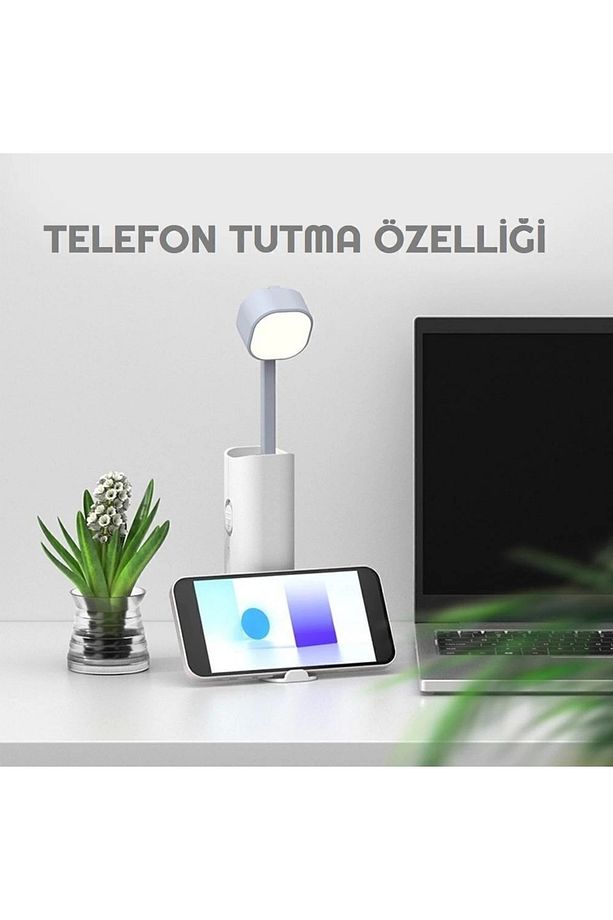 Şarjlı Dokunmatik 20 Led Çalışma Okuma Işığı Masa Lambası Ayarlanabilir Parlaklık Powerbank 4800mah - 5