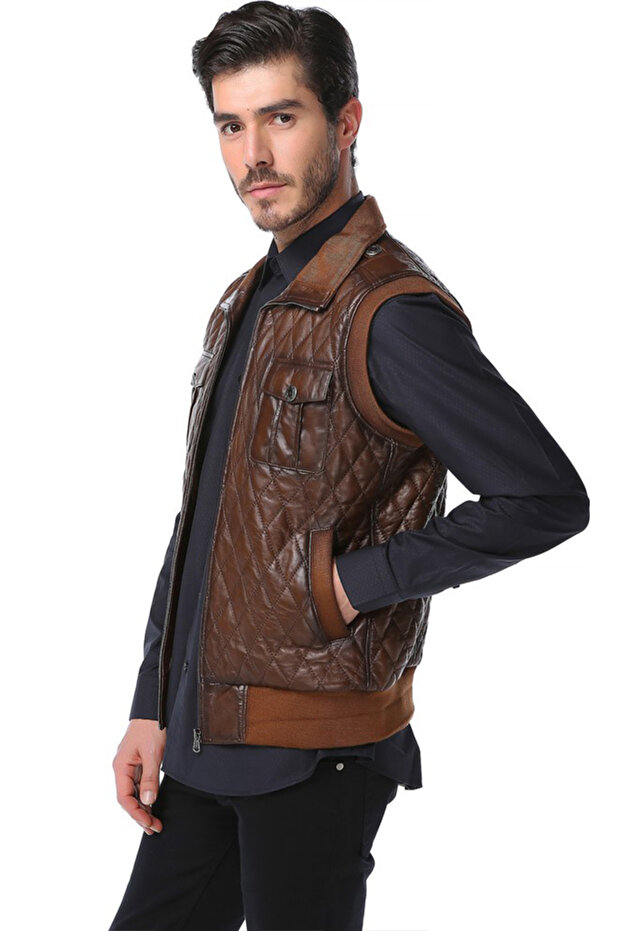 Erkek Camel Yelek - 1