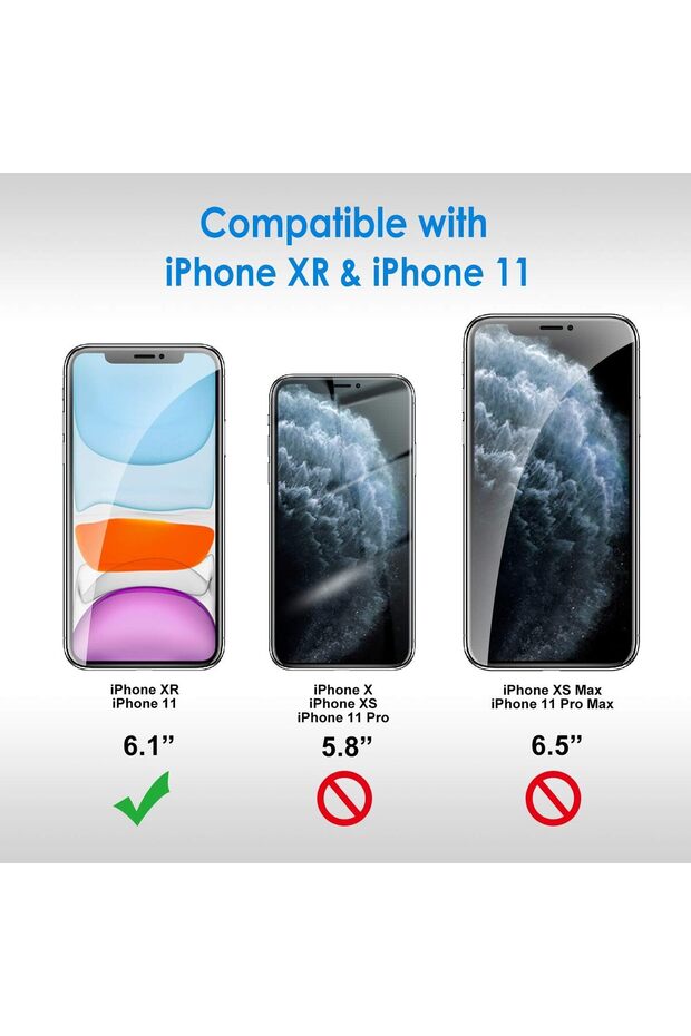 3 عبوات من واقي الشاشة الزجاجي المقوى HD+ المتوافق مع iPhone 11 (عبوة من 3 قطع) - 2