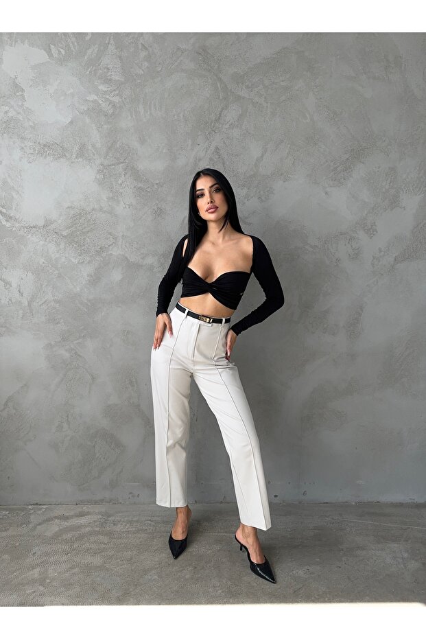 بنطلون كتان قالب كامل - 3