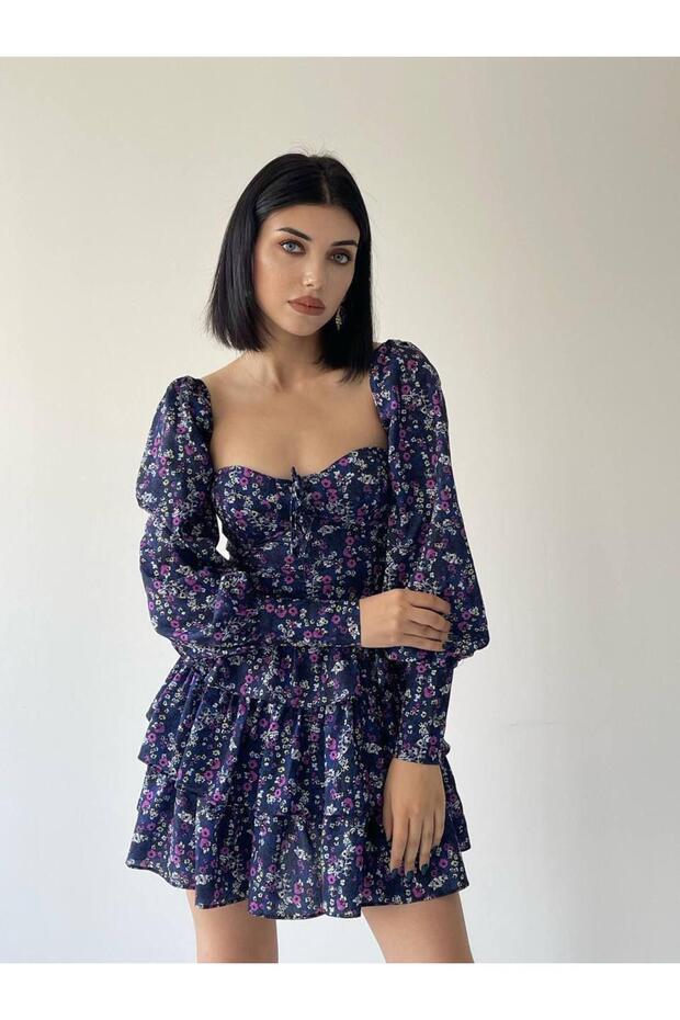 Russo Gloplu Mini Elbise - 3