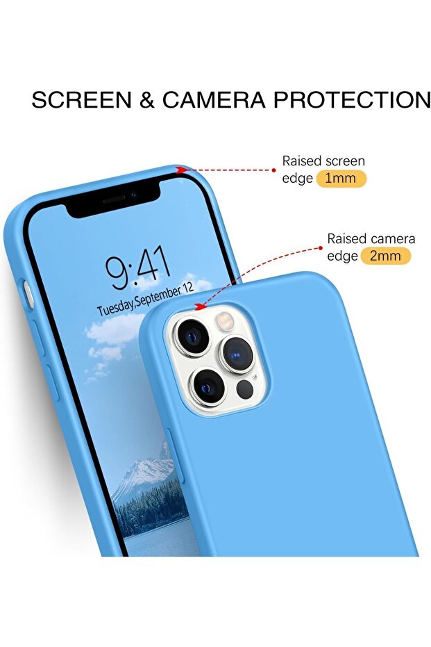 غطاء ناعم من السيليكون متوافق مع هاتف iPhone 15 PRO MAX مصنوع من الألياف الدقيقة المقاومة للخدش (أزرق) - 6