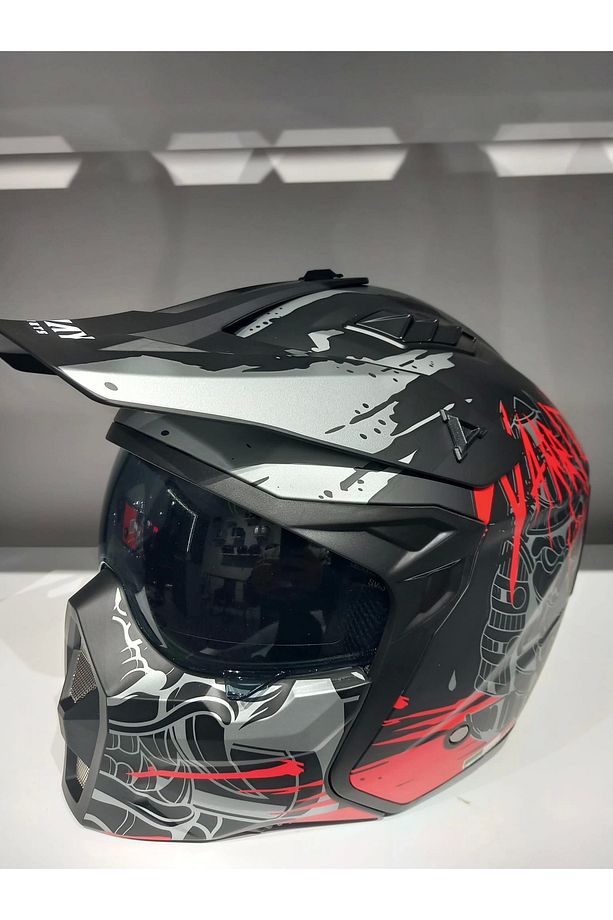 KASK SWAY X1-X SEUL BLACK/RED ÇENE ÇIKAN - 1