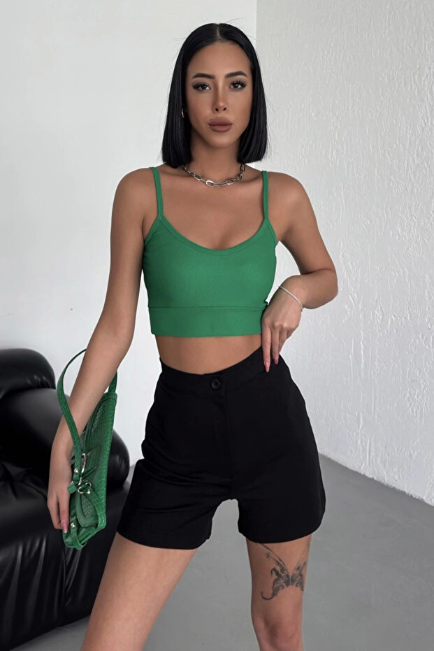 High Waist Stretchy Lycra Crepe Shorts Offering Style and Comfort Together Black