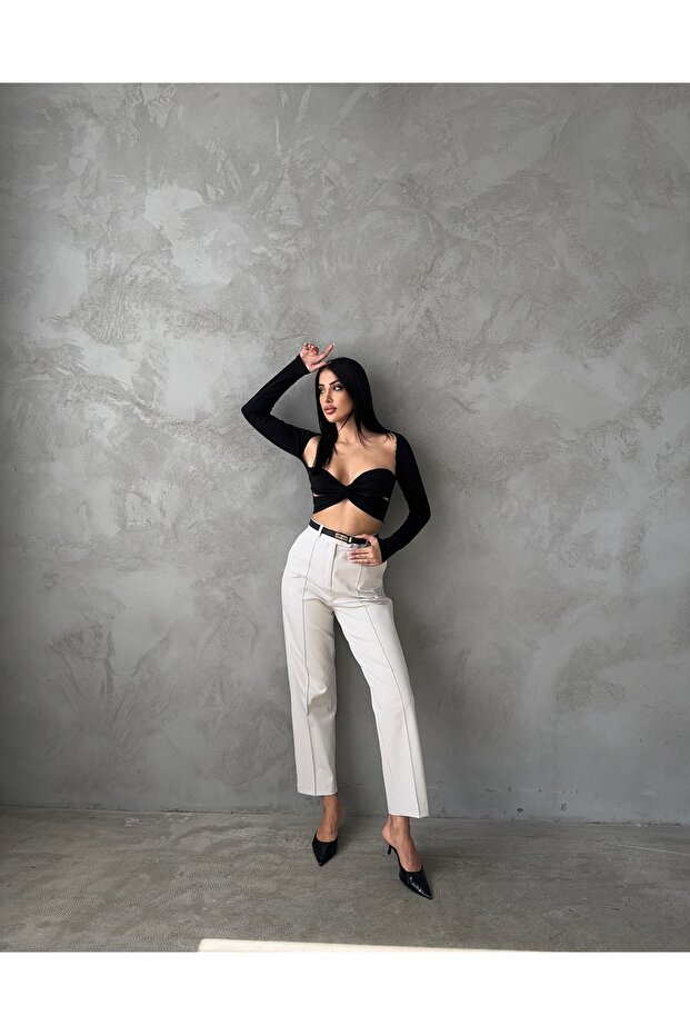 بنطلون كتان قالب كامل - 5