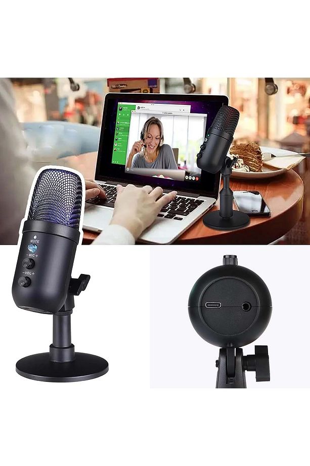 Profesyonel Kardioid RGB Oyuncu Stüdyo Kayıt Kablolu Podcast Mikrofonu - 2