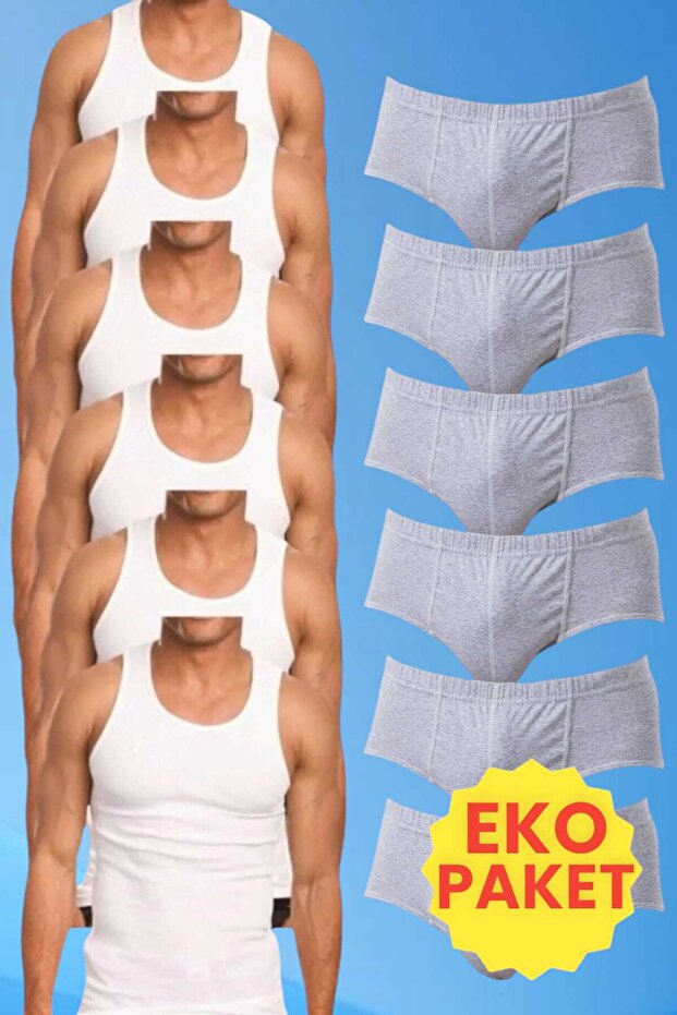 Men's Cotton 6 Athlete 6 Slip Panties Set